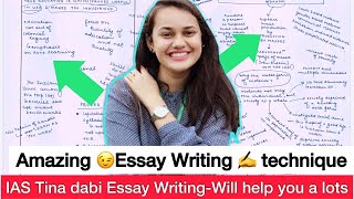 IAS Tina Dabi essay writing strategy TINA DABI MAINS COPY SRUSHTI DESHMUKH UPSCIAS INTERVIEW [upl. by Rednirah]