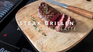 Steak Grillen auf der Grillplatte [upl. by Imyaj]