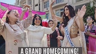 Sneak Peek Into Harnaaz Sandhus Heartwarming Homecoming [upl. by Wallraff]