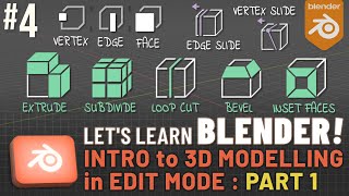 Lets Learn Blender 4 3D Modelling in Edit Mode Part 1 [upl. by Aken130]