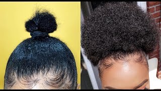 PONYTAIL FOR SHORT NATURAL HAIR  STEP BY STEP  Shellybombshell [upl. by Artemed]