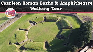 CAERLEON ROMAN BATHS amp AMPHITHEATRE WALES  Walking Tour  Pinned on Places [upl. by Yrevi492]