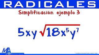 Simplificación de radicales  Ejemplo 3 [upl. by Awe]