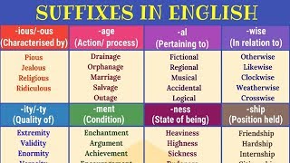 30 Super Useful Suffixes to Increase Your English Vocabulary [upl. by Yriek]