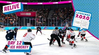 RELIVE  Ice Hockey  USA vs CANADA  Mens Semifinal  Day 12  Lausanne 2020 [upl. by Atiuqad]