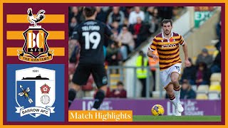 MATCH HIGHLIGHTS Bradford City v Barrow [upl. by Newob]