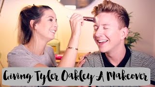 Giving Tyler Oakley A Makeover  Zoella [upl. by Enelrak]