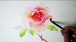 How to paint a rose in watercolor  JayArt [upl. by Haleemak61]