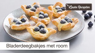 Bladerdeegbakjes met room [upl. by Arlene533]