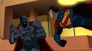 Four Supermans Fight at Lexcorp  Reign of the Supermen [upl. by Yraeg]