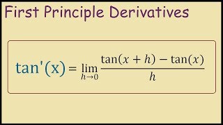 Derivative of tanx from first principles [upl. by Leirbaj]