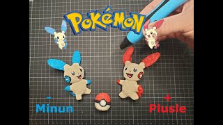 Pokemon Plusle amp Minun  Made with 3D Pen [upl. by Alurd]