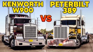 Kenworth W900 vs Peterbilt 389 Comparison  American Truck Simulator [upl. by Avad]