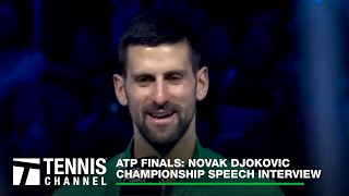 Novak Djokovic Wins His RecordBreaking 7th ATP Finals Title ATP Finals Champion Speech [upl. by Stedmann989]