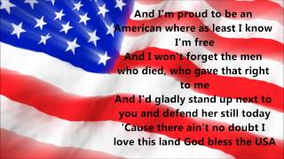 Lee Greenwood  God Bless The USA Lyrics [upl. by Ahsiekan]