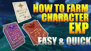 HOW TO FARM CHARACTER EXP  Genshin Impact Character Exp Farm  Genshin Impact Leveling Guide [upl. by Wit783]