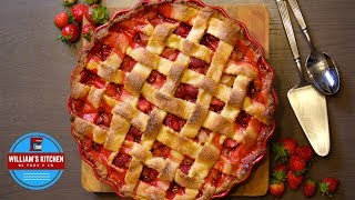 Tarte Fraise  Rhubarbe Strawberry amp Rhubarb Pie  Williams Kitchen [upl. by Ellednahc454]