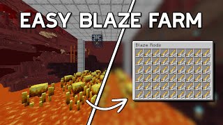 EASY BLAZE xp FARM TUTORIAL MINECRAFT 1214 1200 RODS hr BEST DESIGN [upl. by Nottage]