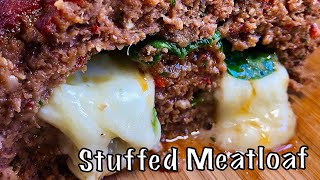 Cheesy Stuffed Meatloaf • Sicilian Meatloaf • Stuffed Meatball Meatloaf [upl. by Leckie]