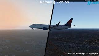 xVision vs default graphics  A new utility to enhance XPlane graphics [upl. by Lirrad]