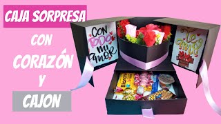 Gift Box  Caja sorpresa con cajon y corazon  DIY [upl. by Ladew]