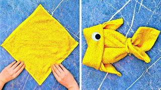 32 CUTE AND EASY TOWEL FOLDING IDEAS [upl. by Erastatus]