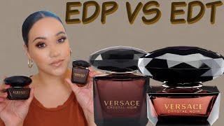 VERSACE CRYSTAL NOIR EDT VS EDP COMPARISON amp REVIEW  MY PERFUME COLLECTION 2021 [upl. by Macdonald]