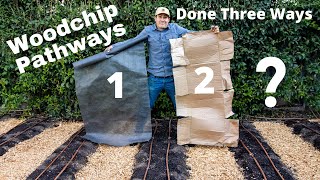 Installing Wood Chip Pathways or Mulch  Testing Three Methods [upl. by Otrebmal]