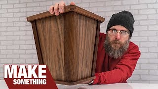 How to Make a Wood Wastebasket Bin  Woodworking Project [upl. by Blanding]