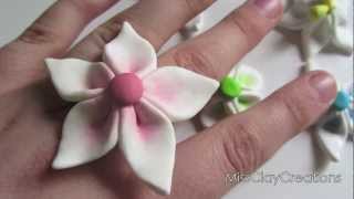 Clay Flower Tutorial For Beginners by MissClayCreations [upl. by Romy620]