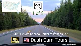 1 of 3 Driving Entire Highway US93 South Montana Idaho Nevada Arizona 4K Dash Cam Tours 2020 [upl. by Nirb]