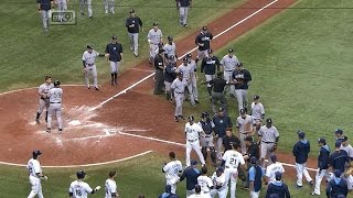 Benches clear after Yanks retaliate after HBP [upl. by Aicia]