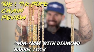 Rope Chain Sizing Guide  2mm7mm  Daniel Jewelry Inc [upl. by Silin]