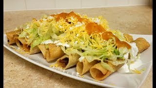 BEEF ROLLED TACOS  Crispy Taquitos With Salsa Recipe  How To Make Flautas [upl. by Oner]