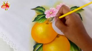 Pintura En Tela Para Principiantes Como Pintar Naranjas [upl. by Neala]