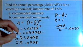 Calculating Annual Percentage Yield APY 14132 [upl. by Isleen]