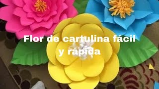 Cómo hacer flores de cartulina fácil y rápido [upl. by Neerom]