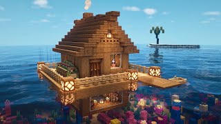 Minecraft Tutorial  How to Build a Starter Survival House on Water [upl. by Ytsenoh421]