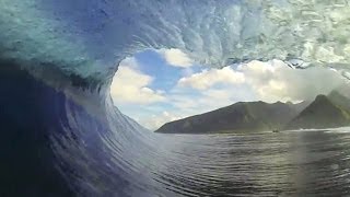 GoPro Perfect Teahupoo Tahiti Barrels with Trevor Sven Carlson  Surf Channel [upl. by Laekcim930]