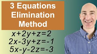 Solving Systems of 3 Equations Elimination [upl. by Anilahs378]