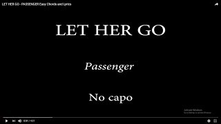 LET HER GO  PASSENGER Easy Chords and Lyrics [upl. by Colton113]