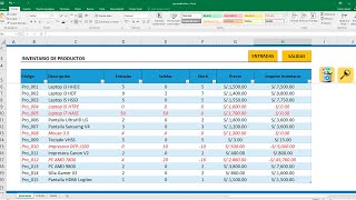 Control de Almacén inventario de entradas salidas y stock en Excel [upl. by Wiseman]