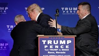 Donald Trump rushed off stage during rally in Nevada [upl. by Annawt675]