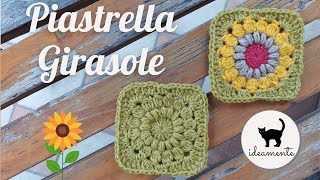 PIASTRELLA quotGIRASOLEquot  Tutorial uncinetto [upl. by Ifen752]