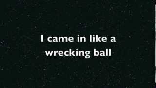 Wrecking Ball  Miley Cyrus  Lyric Video HD [upl. by Mehetabel]