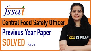 FSSAI Central Food Safety Officer  Previous Year Questions  Solved  Regulatory Bodies  Part 4 [upl. by Kaiser558]