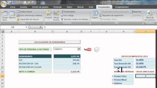 Calculadora Honorarios Calculo de Honorarios en Excel Cuadro combinado [upl. by Penoyer184]