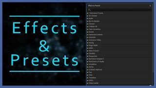 After Effects Tutorials for beginners Effects And Presets [upl. by Crofton]