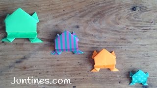 Rana de papel saltarina origami para niños [upl. by Setiram]