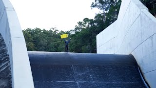 CRAZY Illegal Dam Spillway Waterslide Australia [upl. by Eiahpets]